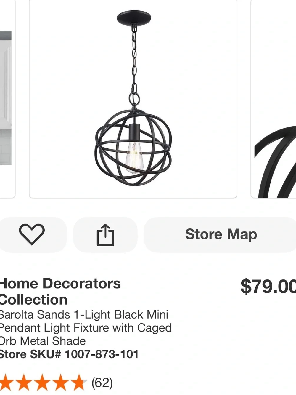 New home decorators sarolta Sands Black Pendant Light